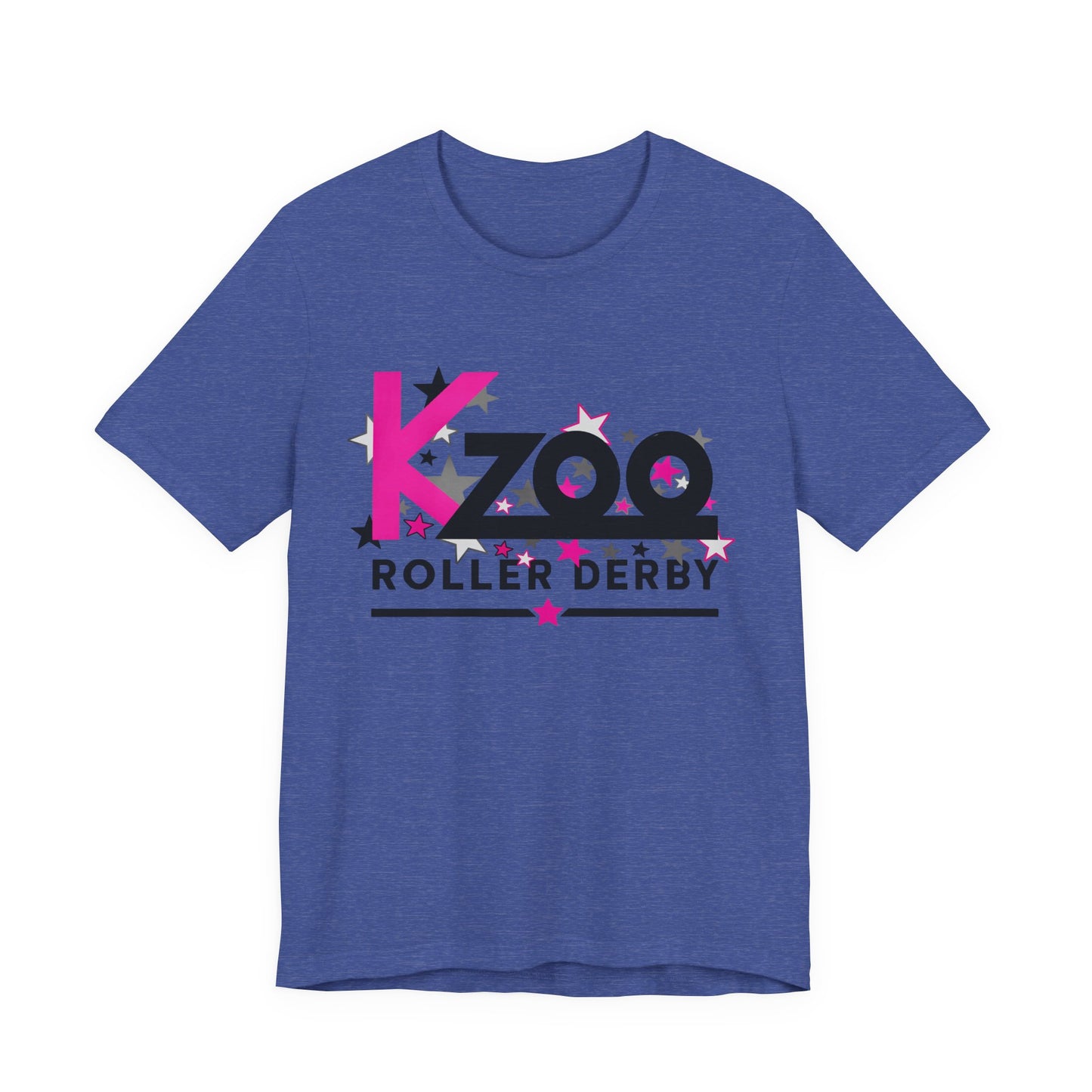 KZoo Roller Derby T-Shirt — Pink & Black Star Logo Tee