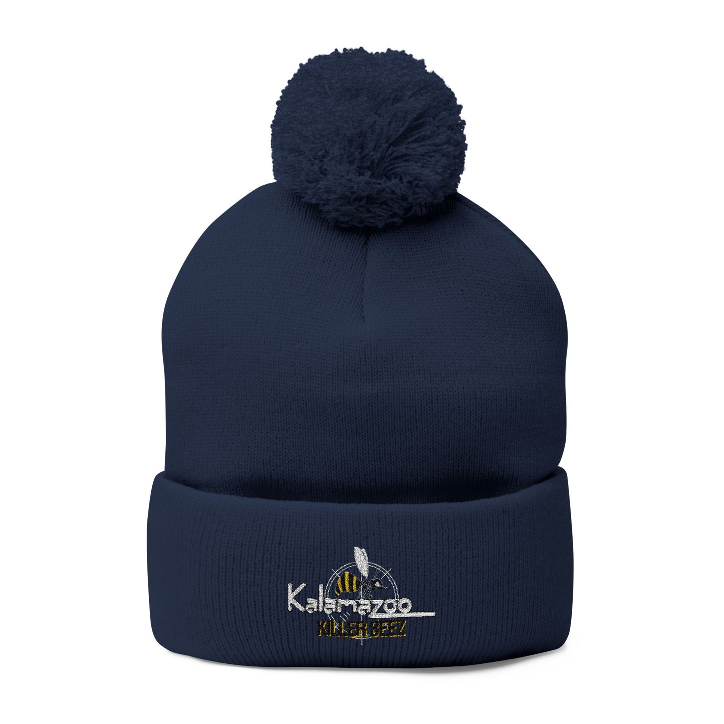 Killer Beez Embroidered Pom-Pom Knit Cap