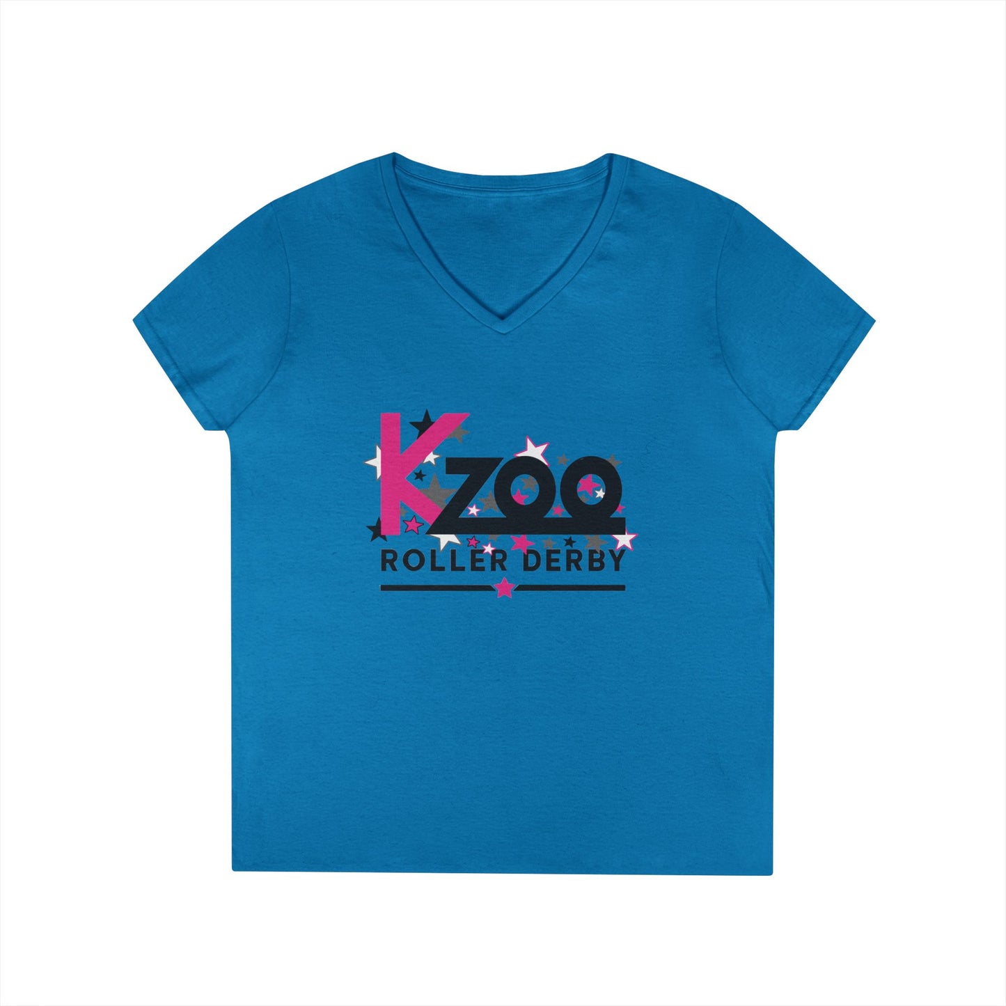 Kzoo Roller Derby Women's V-Neck T-Shirt — Kalamazoo Roller Derby Fan Tee