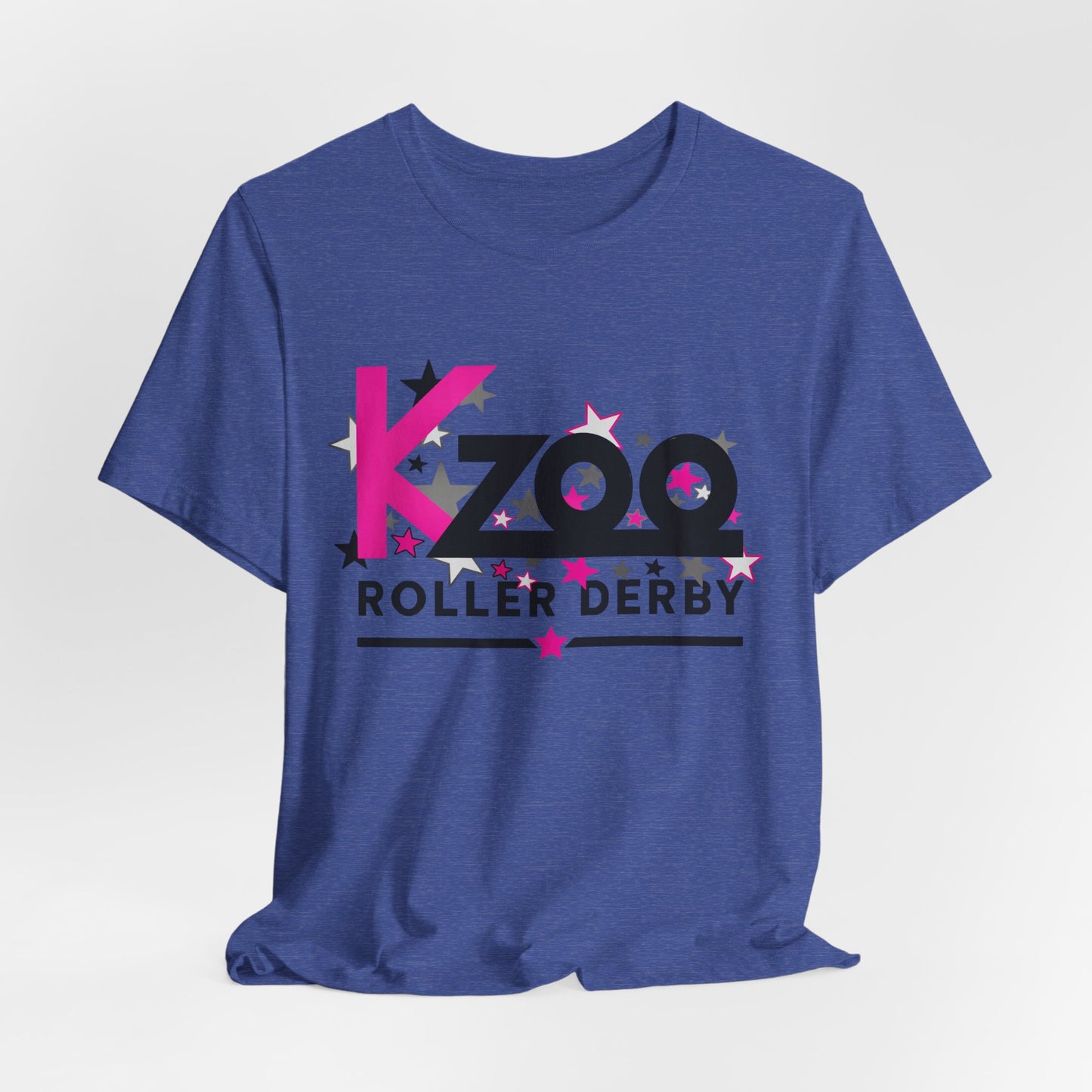 KZoo Roller Derby T-Shirt — Pink & Black Star Logo Tee