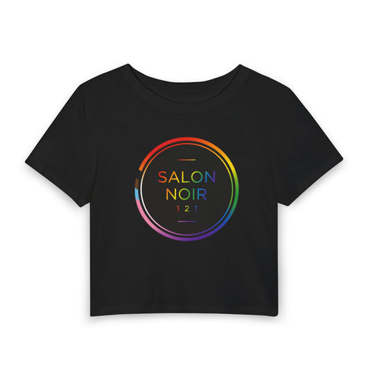 Salon Noir Crop Tee — Rainbow Circle Logo Women's Baby T-Shirt