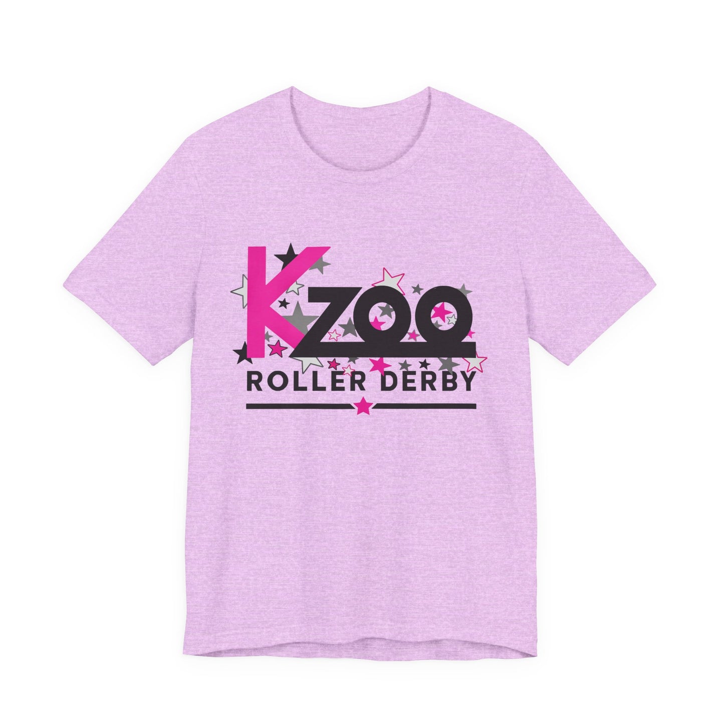 KZoo Roller Derby T-Shirt — Pink & Black Star Logo Tee