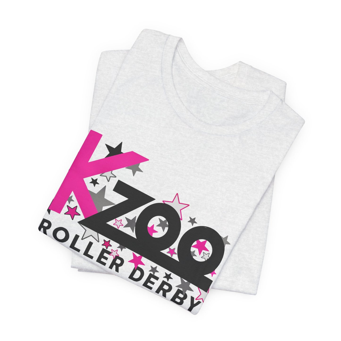 KZoo Roller Derby T-Shirt — Pink & Black Star Logo Tee