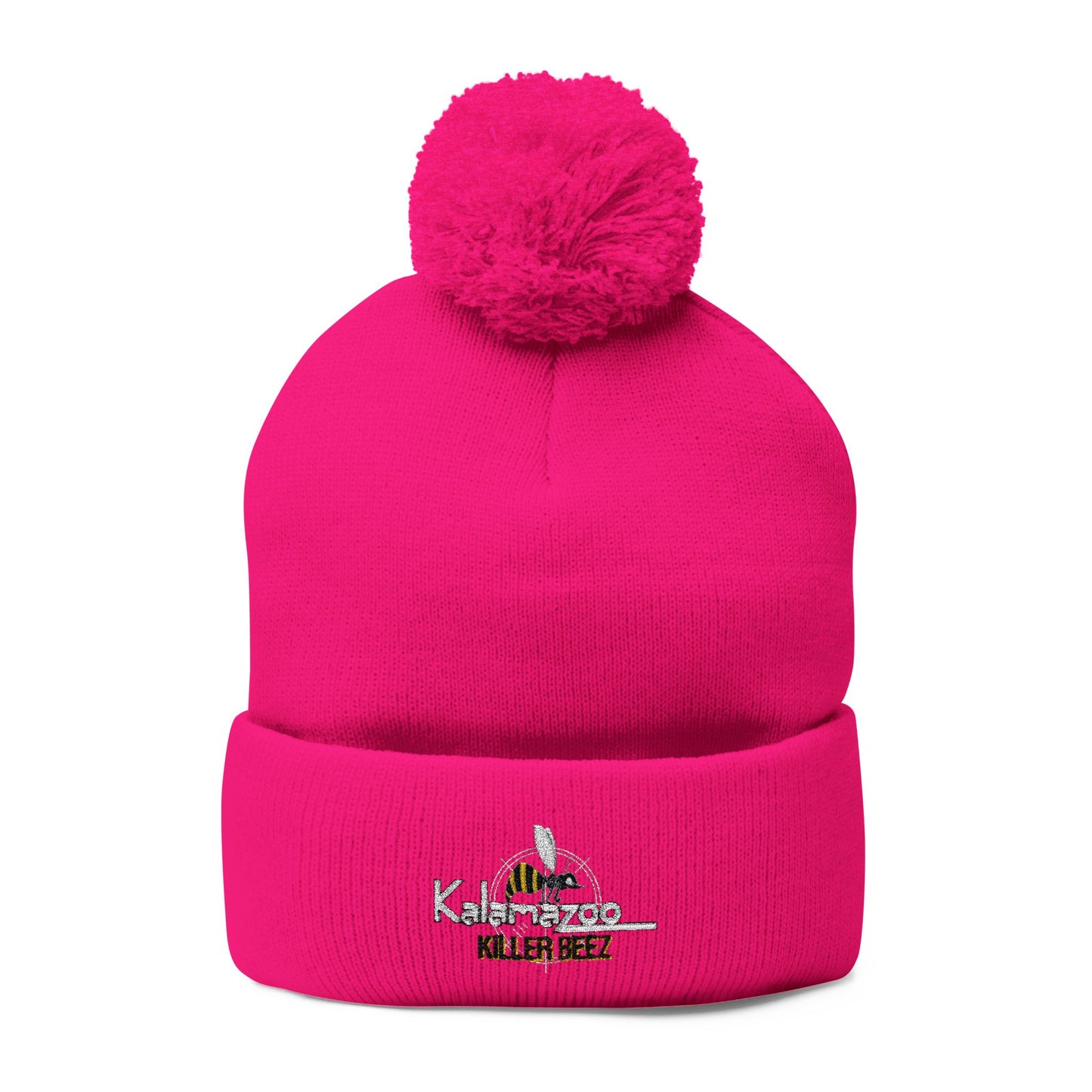 Killer Beez Embroidered Pom-Pom Knit Cap