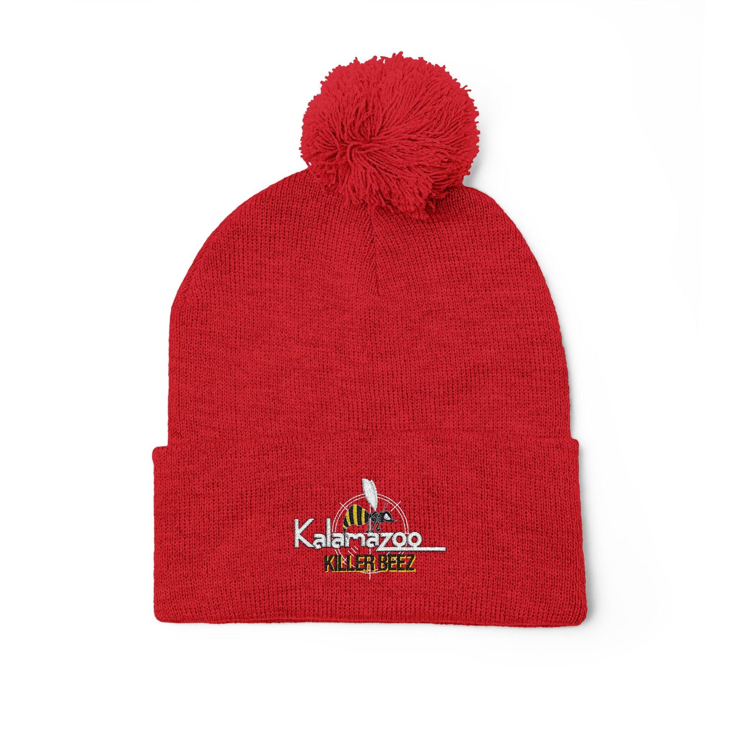 Killer Beez Embroidered Pom-Pom Knit Cap