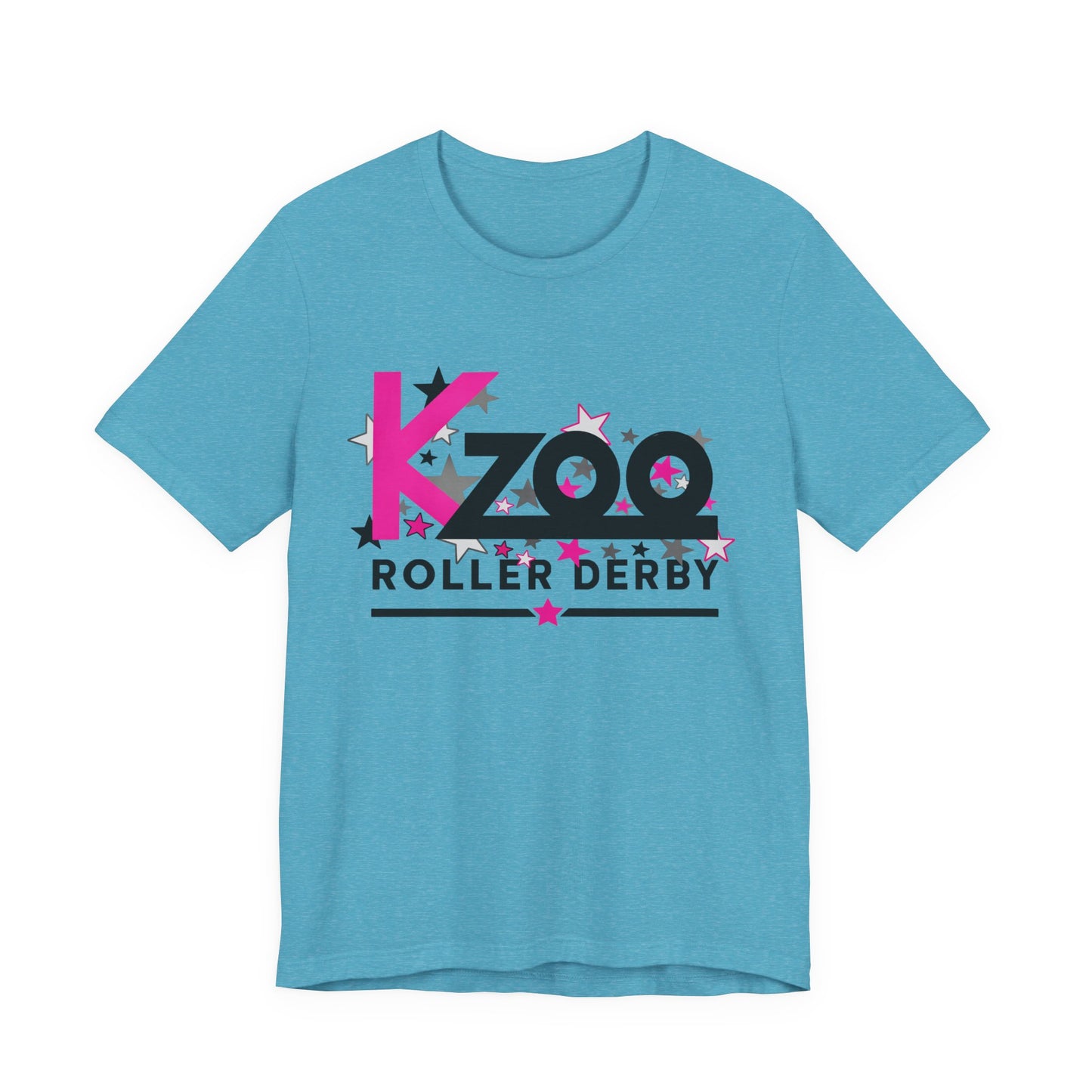 KZoo Roller Derby T-Shirt — Pink & Black Star Logo Tee