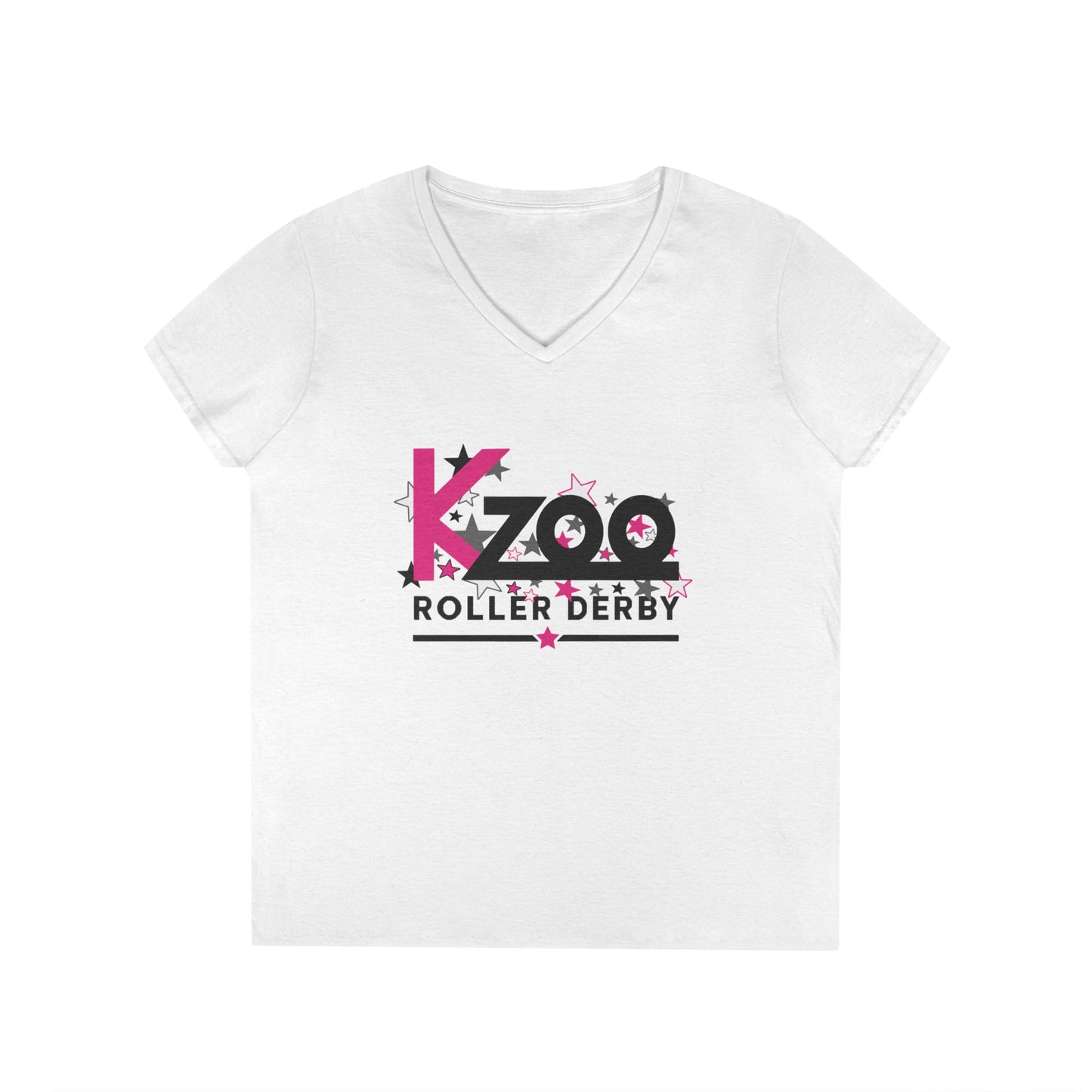 Kzoo Roller Derby Women's V-Neck T-Shirt — Kalamazoo Roller Derby Fan Tee